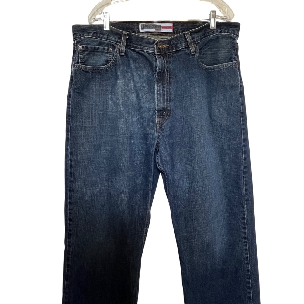 Denizen Levi's Mens W40 Relaxed Fit Dark Wash Work Jeans Irregular